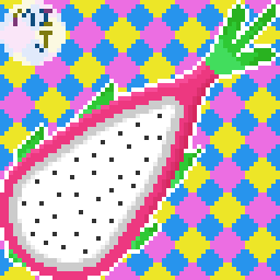 Pixel Art Dragon Fruit