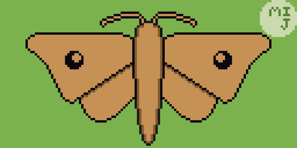 Pixel Art moth insect